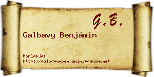 Galbavy Benjámin névjegykártya